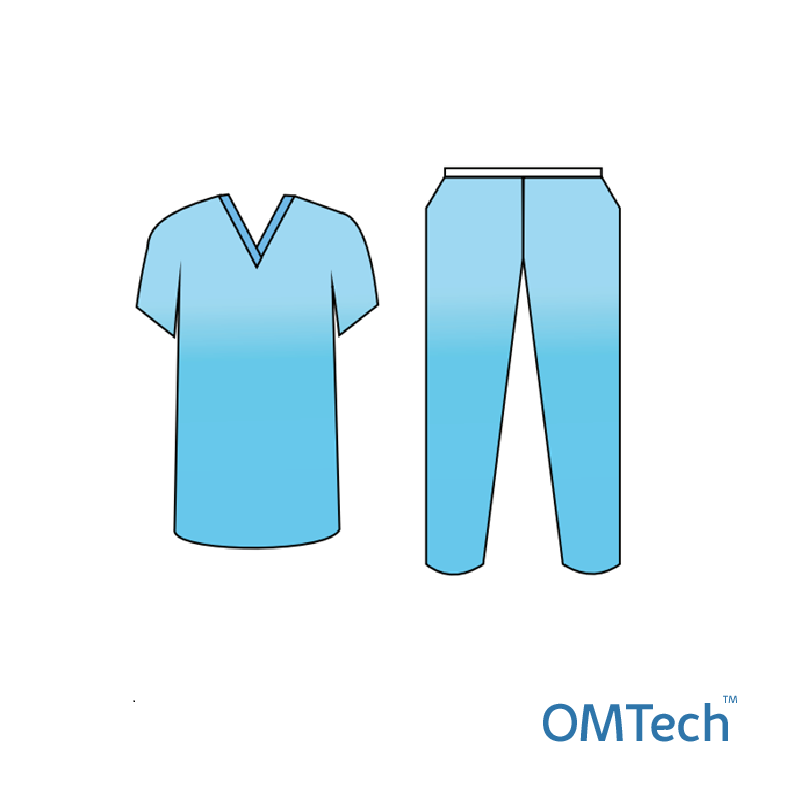 Костюм медичний OMTech™ з коротким рукавом (сорочка медична, брюки медичні) (розмір 50-52 (L) (СМС - 35 г/м2), стерильний